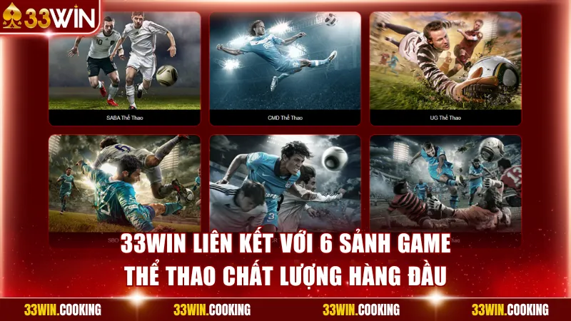 33win liên kết với 6 sảnh game thể thao chất lượng hàng đầu
