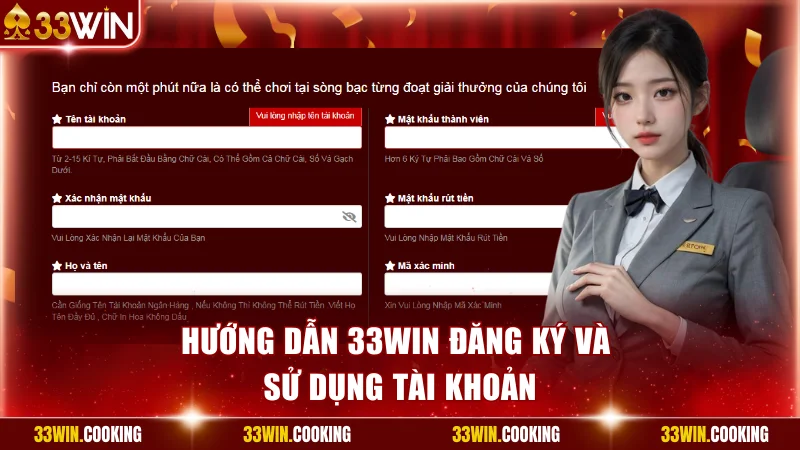 Hướng dẫn 33win cho người mới đăng ký