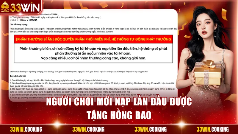 Người chơi mới nạp lần đầu được tặng hồng bao